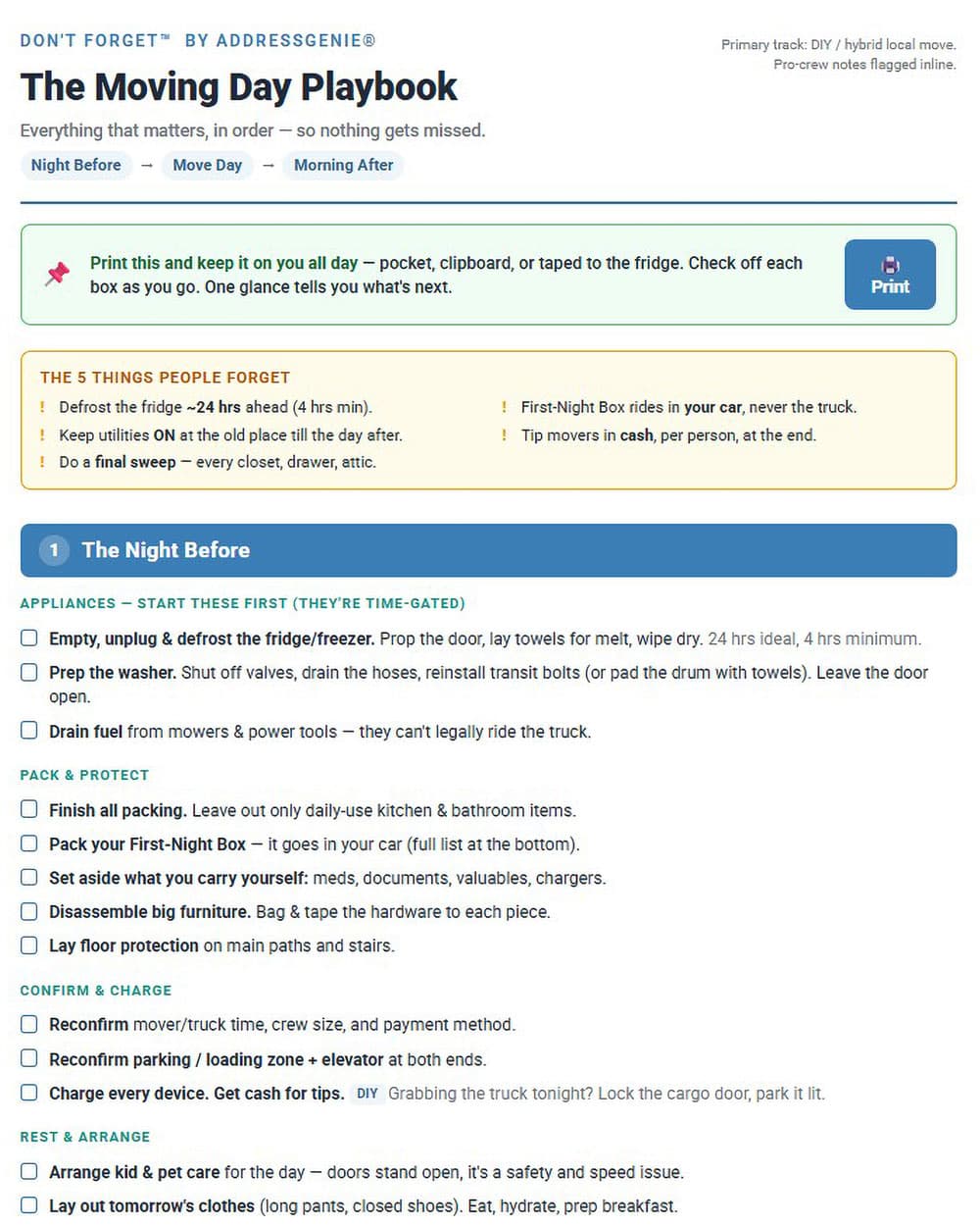 The Moving Day Checklist: An Hour-by-Hour Guide